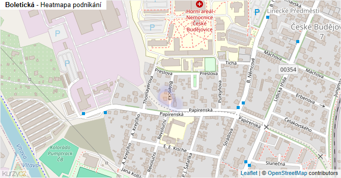 Boletická - mapa podnikání