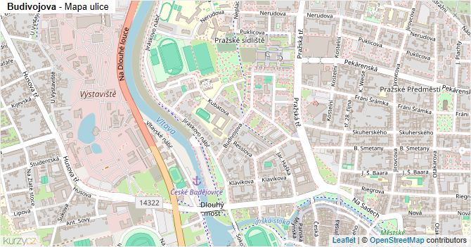 Budivojova - mapa ulice