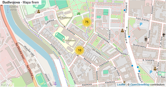 Budivojova - mapa firem