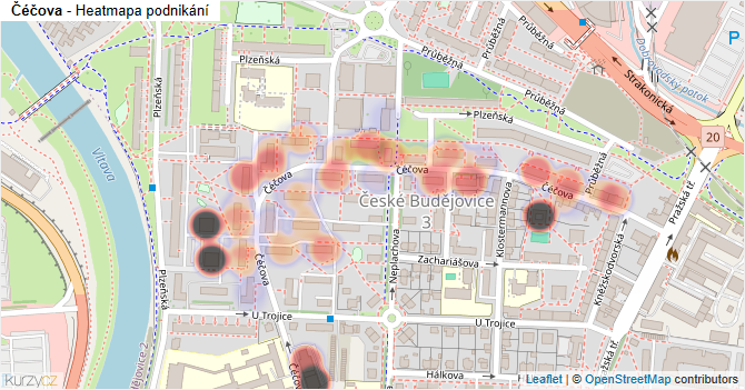 Čéčova - mapa podnikání