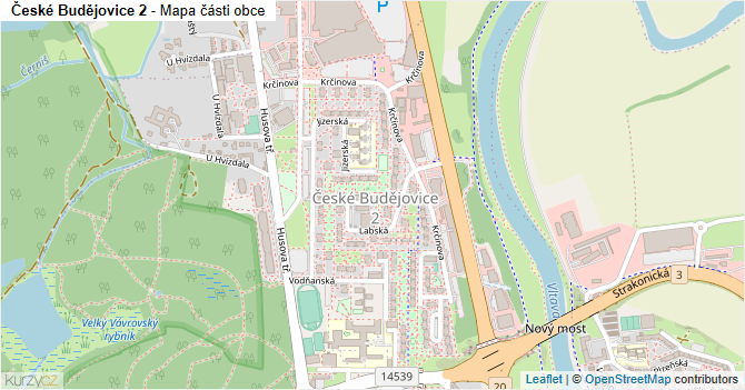 České Budějovice 2 - mapa části obce