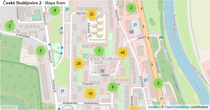 České Budějovice 2 - mapa firem