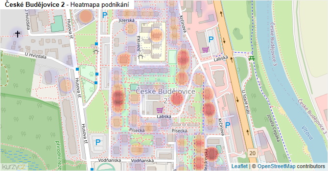 České Budějovice 2 - mapa podnikání