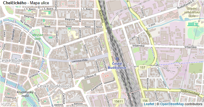 Chelčického - mapa ulice