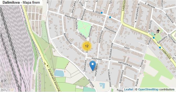 Dalimilova - mapa firem