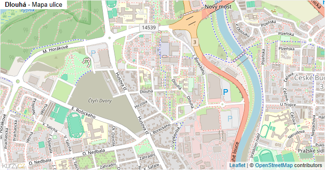 Dlouhá - mapa ulice