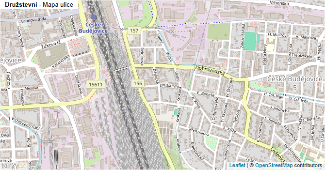 Družstevní - mapa ulice