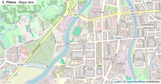 E. Pittera - mapa ulice