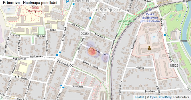 Erbenova - mapa podnikání