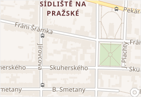 Fráni Šrámka v obci České Budějovice - mapa ulice