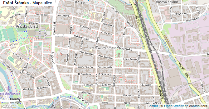 Fráni Šrámka - mapa ulice
