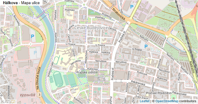 Hálkova - mapa ulice