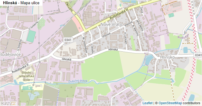 Hlinská - mapa ulice