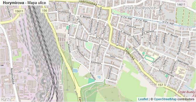 Horymírova - mapa ulice