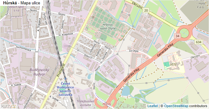 Hůrská - mapa ulice