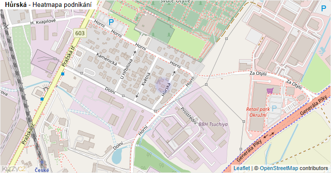Hůrská - mapa podnikání