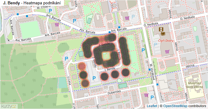 J. Bendy - mapa podnikání
