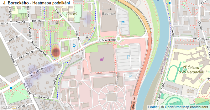 J. Boreckého - mapa podnikání