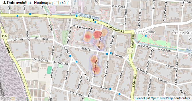 J. Dobrovského - mapa podnikání