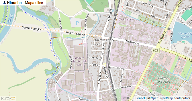 J. Hloucha - mapa ulice