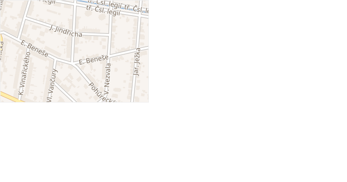 J. Jindřicha v obci České Budějovice - mapa ulice