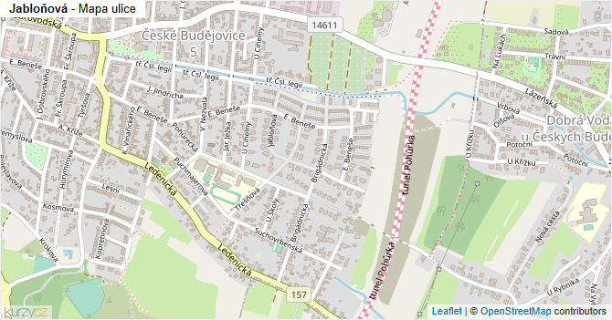 Jabloňová - mapa ulice