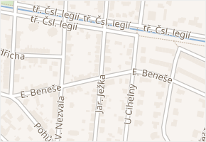 Jar. Ježka v obci České Budějovice - mapa ulice