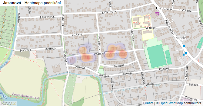 Jasanová - mapa podnikání