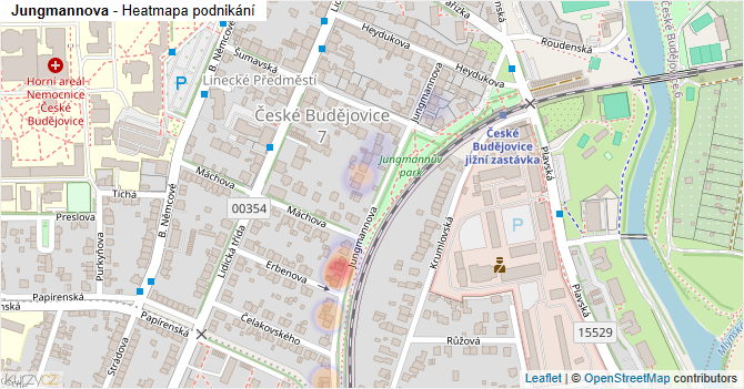 Jungmannova - mapa podnikání
