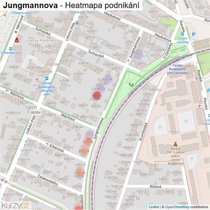 Mapa Jungmannova - Firmy v ulici.