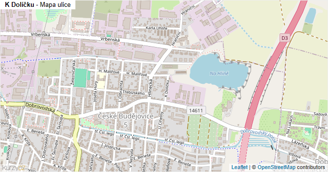 K Dolíčku - mapa ulice