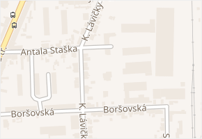 K. Lávičky v obci České Budějovice - mapa ulice