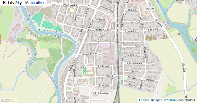 K. Lávičky - mapa ulice