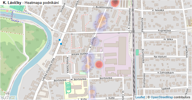 K. Lávičky - mapa podnikání