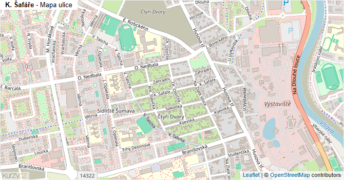 K. Šafáře - mapa ulice