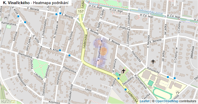 K. Vinařického - mapa podnikání