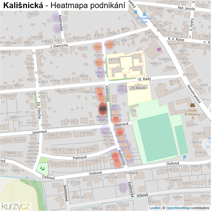 Mapa Kališnická - Firmy v ulici.