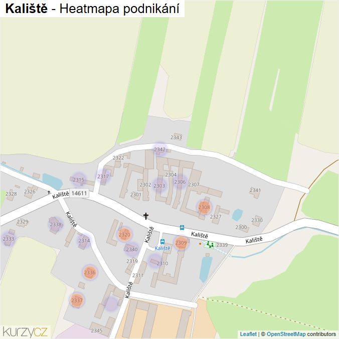 Mapa Kaliště - Firmy v ulici.