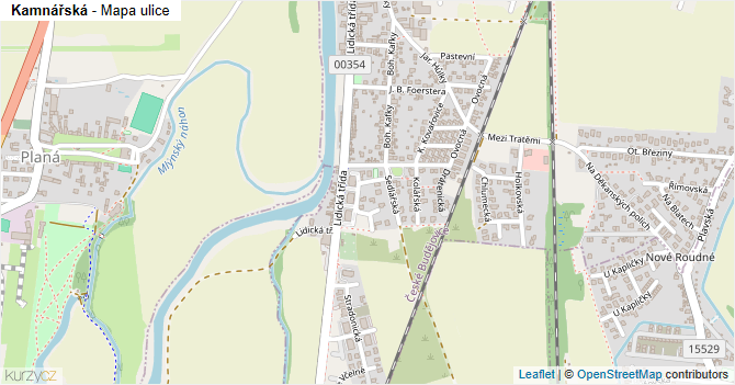 Kamnářská - mapa ulice