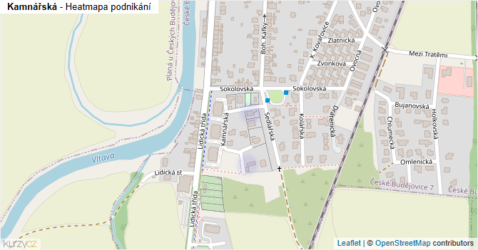 Kamnářská - mapa podnikání