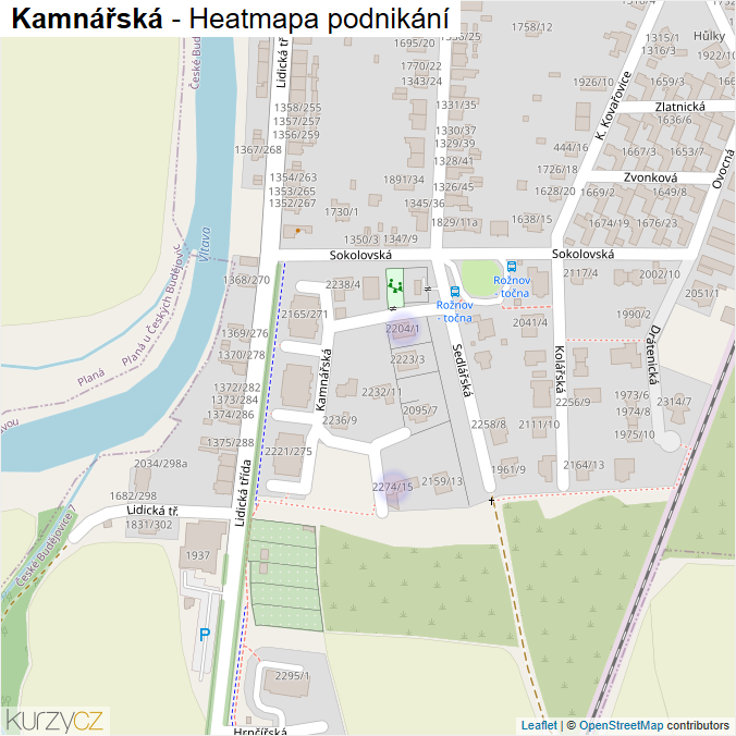 Mapa Kamnářská - Firmy v ulici.