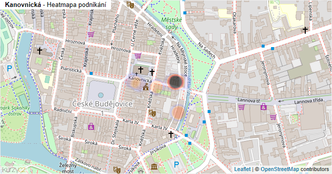 Kanovnická - mapa podnikání