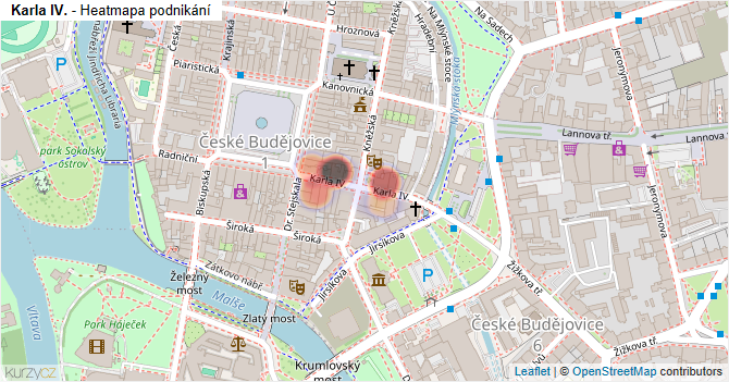 Karla IV. - mapa podnikání