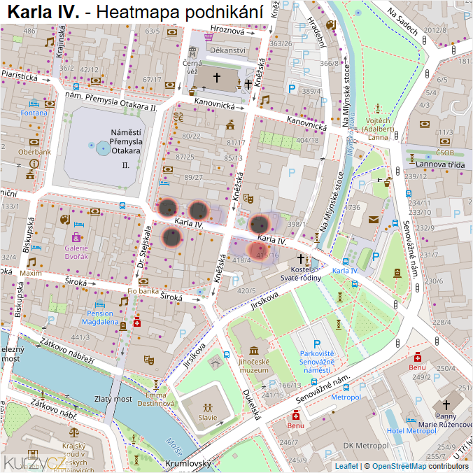 Mapa Karla IV. - Firmy v ulici.