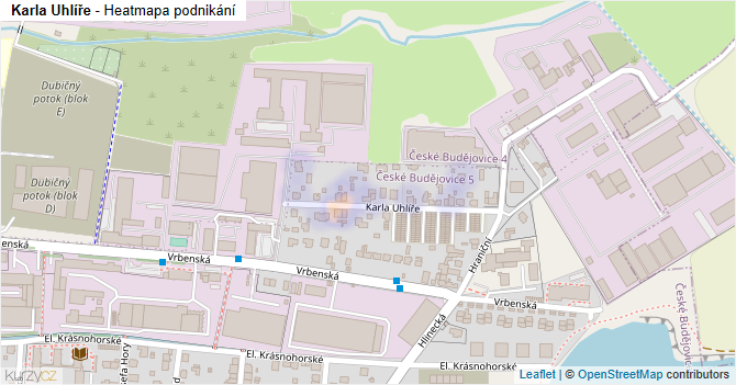 Karla Uhlíře - mapa podnikání