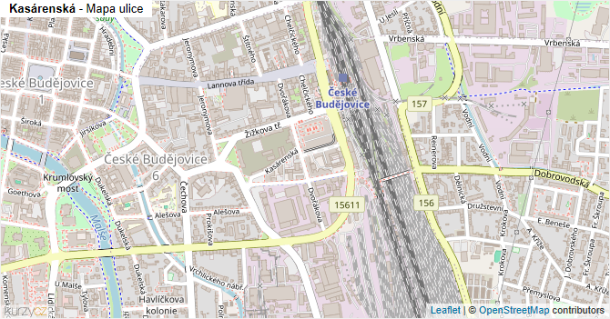 Kasárenská - mapa ulice