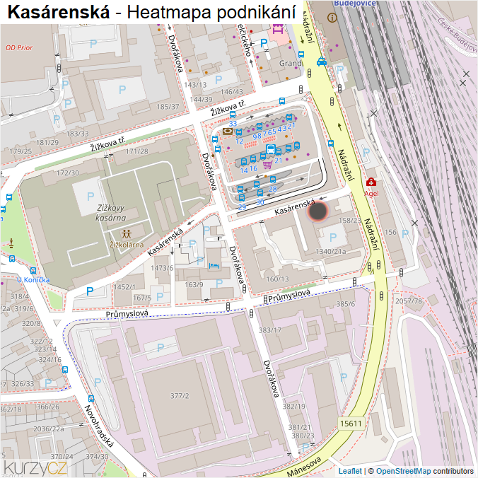 Mapa Kasárenská - Firmy v ulici.