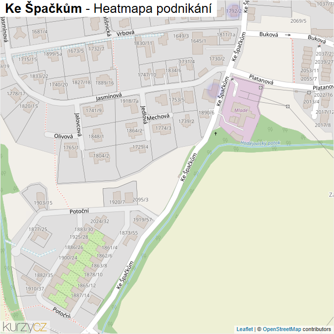Mapa Ke Špačkům - Firmy v ulici.