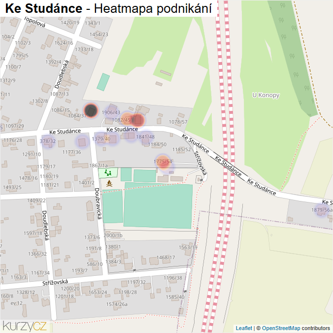 Mapa Ke Studánce - Firmy v ulici.