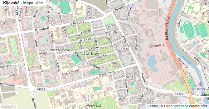 Kijevská - mapa ulice